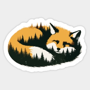 Sleeping fox Sticker